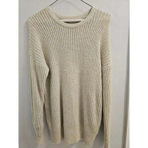abercrombie & fitch ivory cream glitter shimmer sweater size xs/s - euc